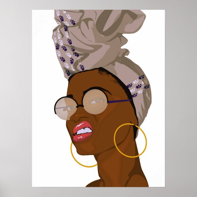 Poster Retrato de Mulher Americana Africana (Frente)