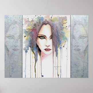 Poster Retrato de Mulher Fantasia Psíquica em Arte de Aqu
