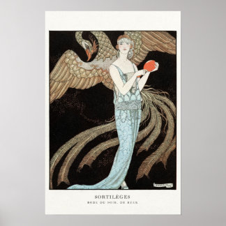 Poster Retrato de Mulher-Flapper dos anos 20
