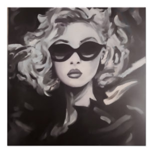 Pôster Retrato de Mulher Glamourosa - Poster de Arte Mode
