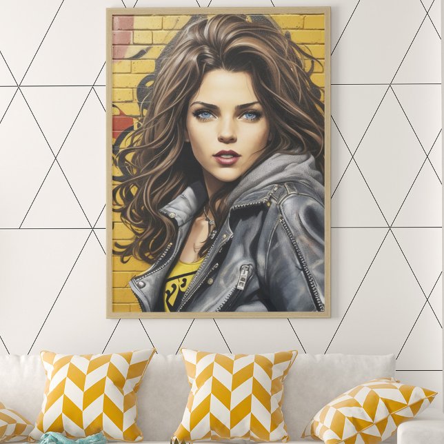 Poster Retrato de Mulher na Arte de Rua (Criador carregado)