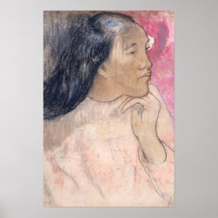 Poster Retrato de Mulher Rosa