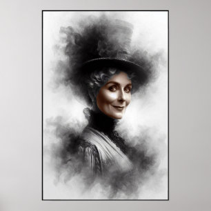 Poster Retrato de Mulher Vitoriana Misteriosa Arte