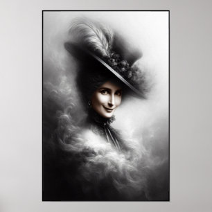 Poster Retrato de Mulher Vitoriana Misteriosa Arte
