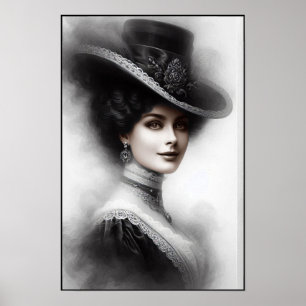 Poster Retrato de Mulher Vitoriana Misteriosa Arte
