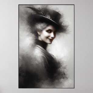 Poster Retrato de Mulher Vitoriana Misteriosa Arte