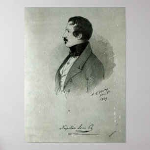 Pôster Retrato de Napoleon III como um homem novo, 1839