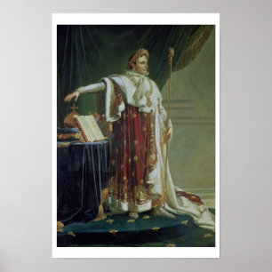 Pôster Retrato de Napoleon mim em suas vestes da