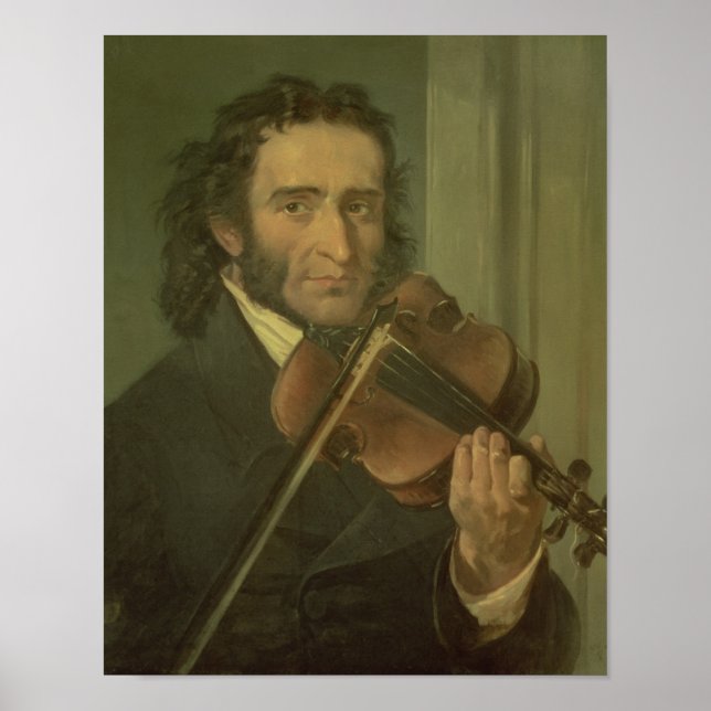 Poster Retrato de Niccolo Paganini (Frente)