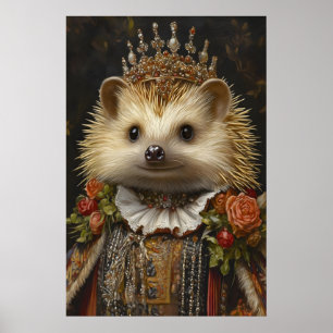 Poster Retrato de Ouriço Real, Arte Animal Renascentista