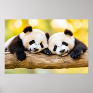 Poster Retrato de Panda Amoroso Animal Selvagem