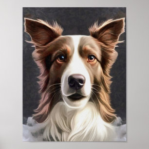 Poster Retrato de Pet de Arte Bela Cão-de-Borda