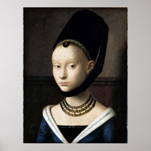 Pôster Retrato de Petrus Christus de uma jovem mulher