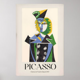 Poster Retrato de Picasso Nusch Eluard937 Cubista Colorid