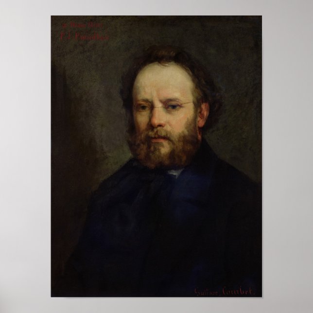 Poster Retrato de Pierre Joseph Proudhon 1865 (Frente)