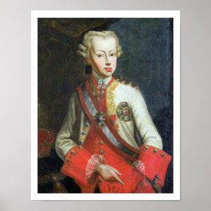 Poster Retrato de Pietro Leopoldo di Lorena, c.1750 (óle