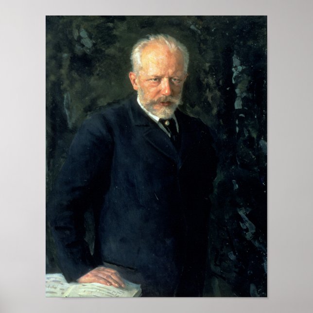 Pôster Retrato de Piotr Ilyich Tchaikovsky (Frente)