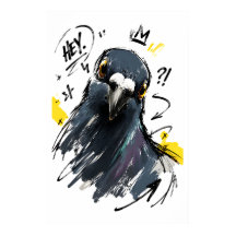 Retrato de Pombo Atrevido – Pombo Desenhado à Mão 