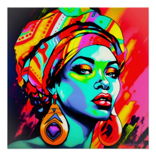 Pôster Retrato de pop Art