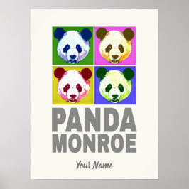 Poster Retrato de Pop de Arte do Urso Panda Monroe