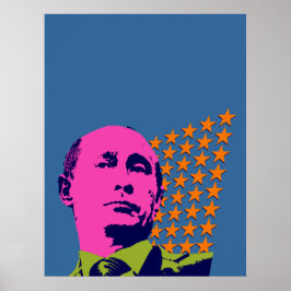 Poster Retrato de Pop de Arte Putin Rosa