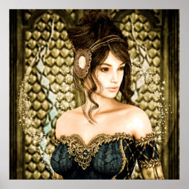 Poster Retrato de Princesa de Conto de Fadas Encantado