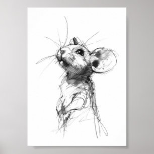 Poster Retrato de Rato Fofo