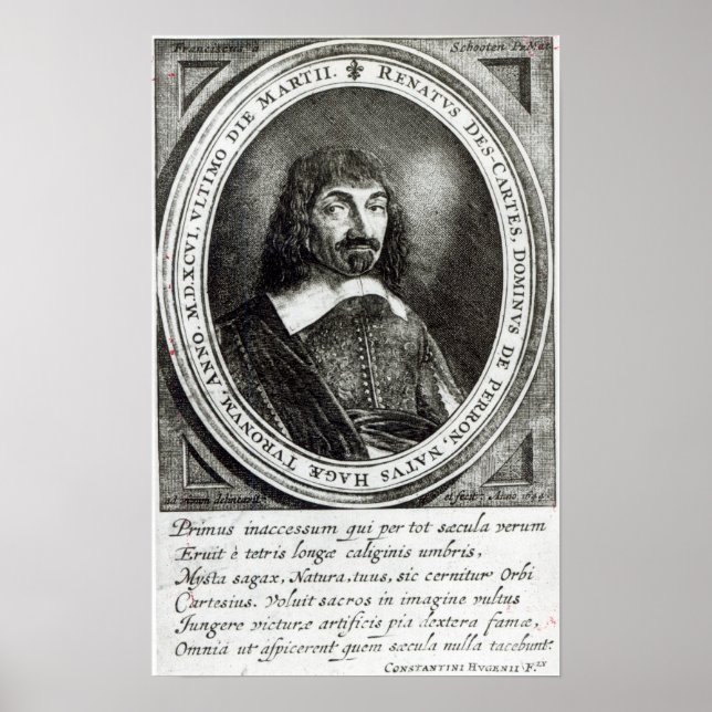 Poster Retrato de Rene Descartes, 1644 (Frente)