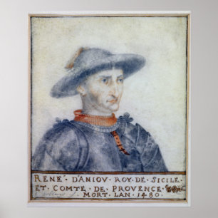 Poster Retrato de Rene mim duque de Anjou