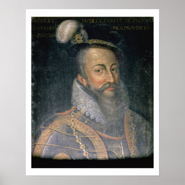 Pôster Retrato de Robert Dudley (1532-88) Earl of Leices (Frente)