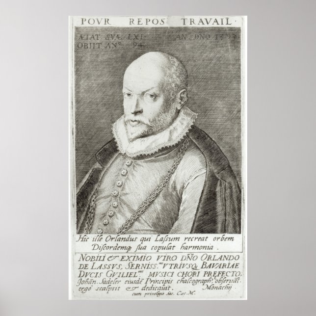 Pôster Retrato de Roland de Lassus 1593-94 (Frente)