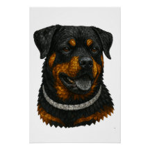Retrato de Rottweiler em Mosaico de Pedras Precios