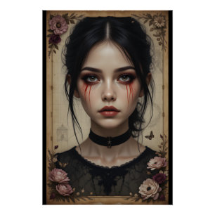Pôster Retrato de Sangue Gótico