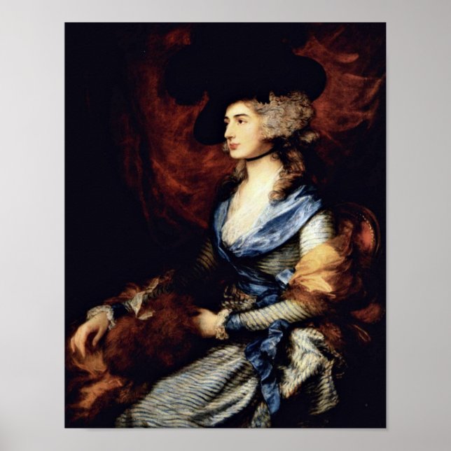 Pôster Retrato de Sarah Siddons por Thomas Gainsborough (Frente)