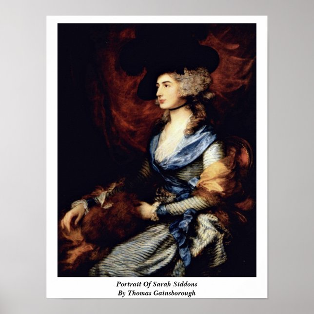 Poster Retrato De Sarah Siddons Por Thomas Gainsborough (Frente)