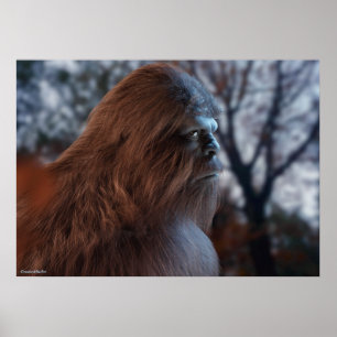 POSTER RETRATO DE SASQUATCH DE PÉ GRANDE NO PERFIL NO DUS