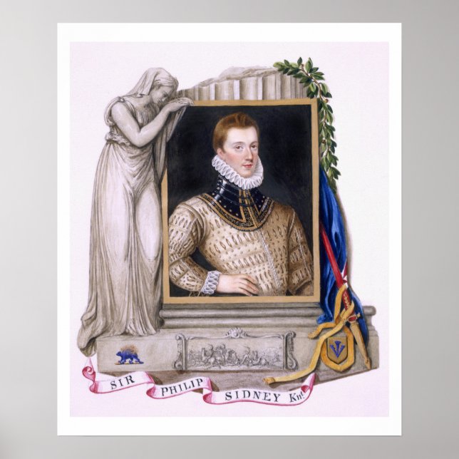 Pôster Retrato de Sir Philip Sidney (1554-86) de "Memo (Frente)