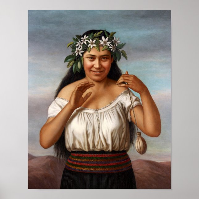 Pôster "Retrato de Terewai Horomona" - G. Lindauer (Frente)