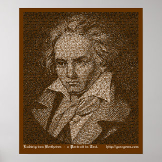 Pôster Retrato de texto Beethoven