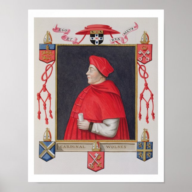 Pôster Retrato de Thomas Wolsey (c.1475-1530) Cardeal (Frente)