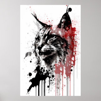 Poster Retrato de tinta Bobcat