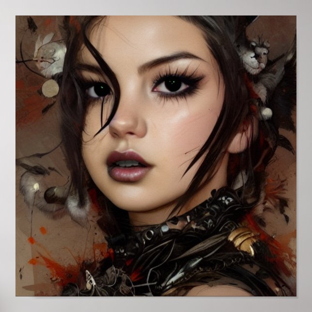 Poster Retrato de Tinta Gótica Científica (SciFi) (Frente)