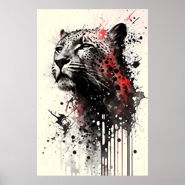 Poster Retrato de Tinta Jaguar (Frente)