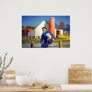 Poster Retrato de um Agricultor NC Wyeth 1943