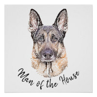 Retrato de um Cachorro German shepherd Arte Espeta