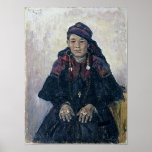 Pôster Retrato de um Cossack Mulher, 1909