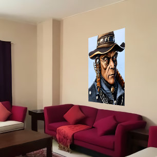 Poster Retrato de um cowboy Alienígena com um chapéu   Ar