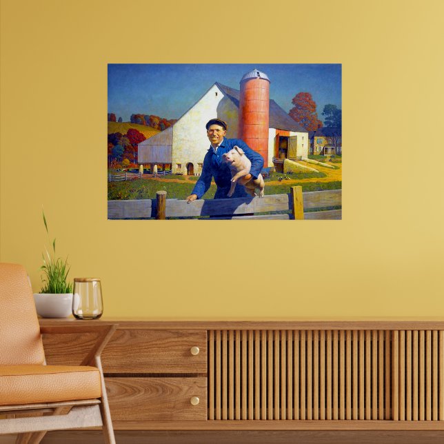 Poster Retrato de um Fazendeiro NC Wyeth 1943 Arte Americ (Sala de Estar 2)
