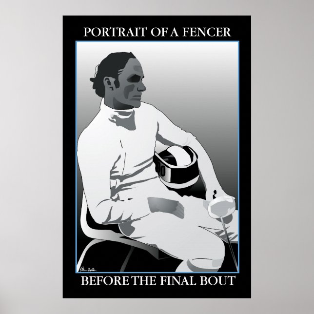 Poster Retrato de um Fencer: Antes do Bout Final (Frente)