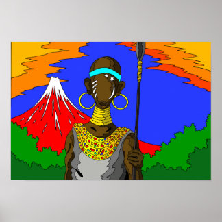 Poster Retrato de um guerreiro que vive na terra.